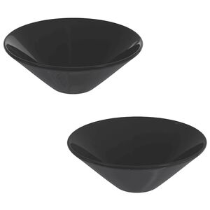 vidaXL Umivalniki 2 kosa sijajno črni &Oslash;42x14 cm keramični