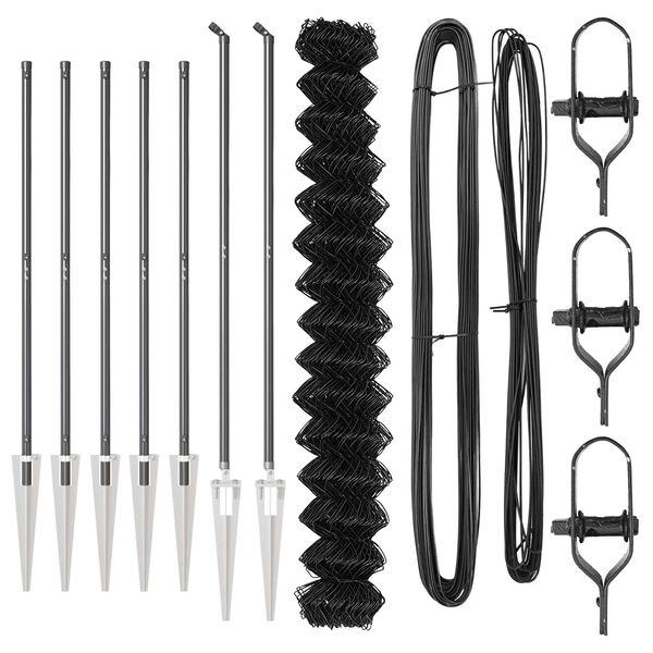 vidaXL Steber ograje. Siva 10 x 1,5 m (40 x 40 mm mreža) Jeklo in PVC