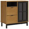 vidaXL Komoda s steklenimi vrati FLAM 80x40x80 cm trdna borovina