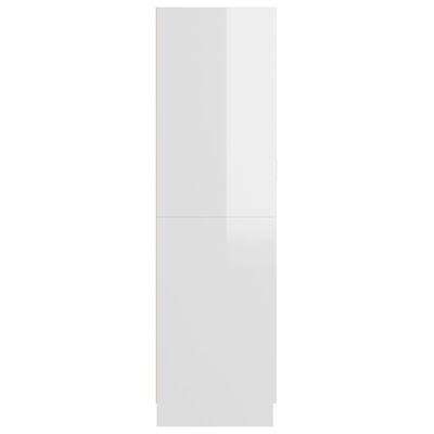 vidaXL Garderobna omara visok sijaj bela 82,5x51,5x180 cm iverna pl.