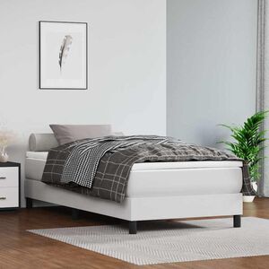 vidaXL Vzmetnica z žepkasto vzmetjo srednje trdote bela 80x200x20 cm umetno usnje
