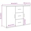 vidaXL Sideboard artisian hrast 90x29,5x65 cm konstruiran les