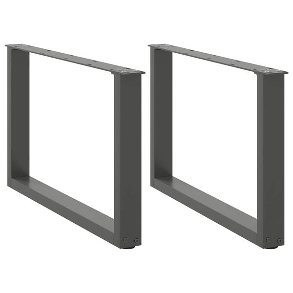 vidaXL Noge za klubsko mizico v obliki črke U 2 kosa antracitne 70 x (42-43) cm jeklo