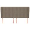 vidaXL Vzglavje z u&scaron;esi taupe 203x23x118/128 cm blago