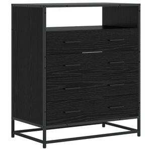 vidaXL Predalna omara 4-Predal Črni hrast 70 x 41 x 83,5 cm
