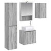 vidaXL Komplet omaric za kopalnico 5 pcs Siva Sonoma 50 x 14,5 x 70 cm