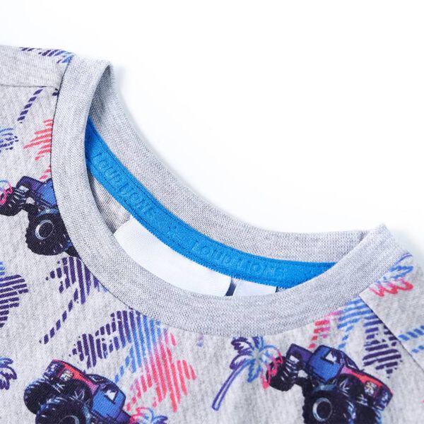 Otroška majica s kratkimi rokavi siva melange 128