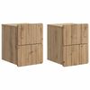 vidaXL Stenski nočni omarici 2 kos Artisan hrast 33 x 34,5 x 43 cm