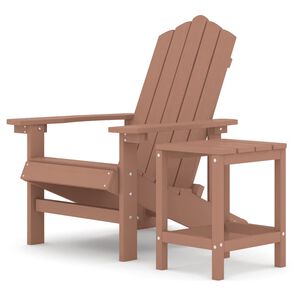 vidaXL Vrtni stol Adirondack z mizico HDPE rjav