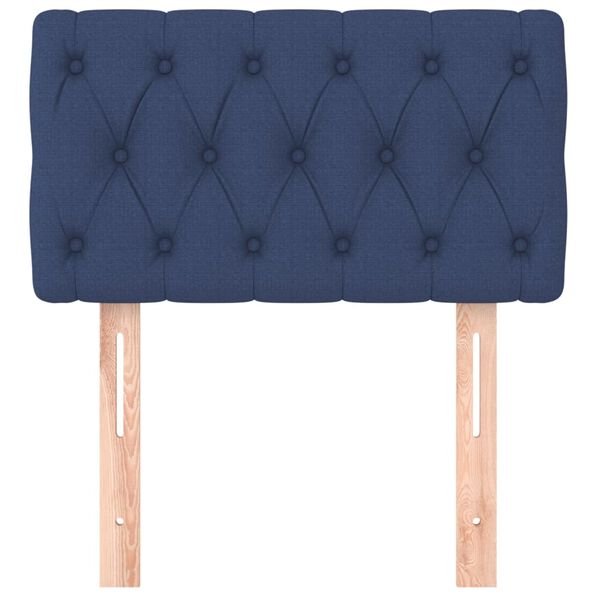 vidaXL Posteljno vzglavje modro 80x7x78/88 cm blago