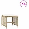 vidaXL Vrtni stolčki z blazinami 4 kosi bež 41x41x36 cm poli ratan