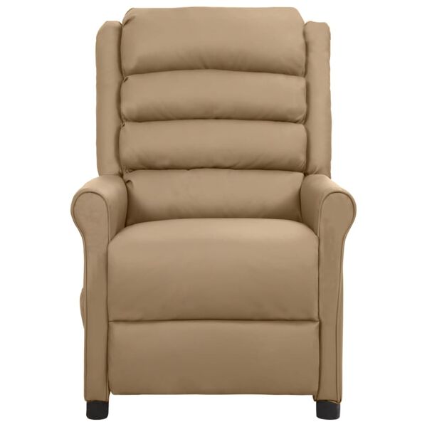 vidaXL Električni masažni stol kapučino umetno usnje