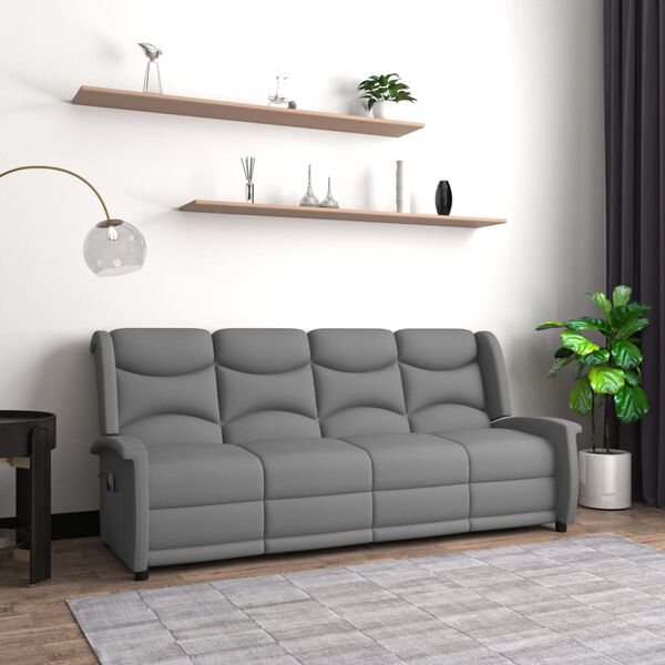 vidaXL Masažni štirised svetlo sivo blago iz mikrovlaken