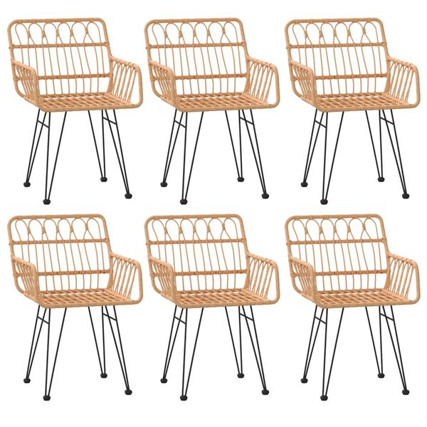 vidaXL Vrtna jedilna garnitura 7-delna poli ratan