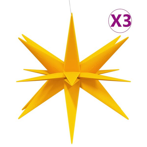 vidaXL Božične svetilke LED 3 kosi zložljive rumene 100 cm