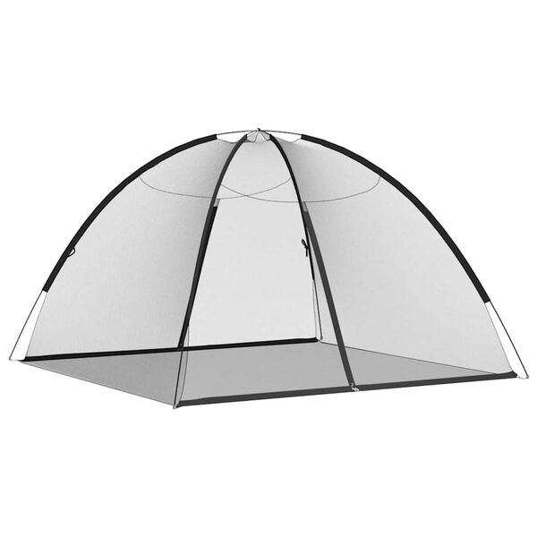 vidaXL Komarnik mongolski z vrati 220 mreža&nbsp;črna&nbsp;200x200x135 cm