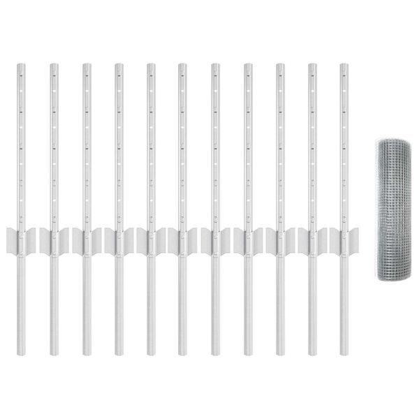 vidaXL Ograja in Stolp srebrna 0,4 x 25 m Jeklo