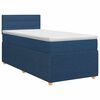 vidaXL Postelja boxspring z vzmetnico Modra 100 x 200 cm Blago