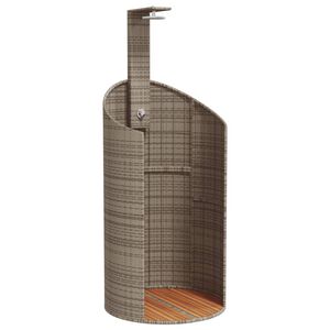 vidaXL Zunanji tu&scaron; črn 100x100x241,5 cm poli ratan in akacijev les