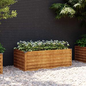 vidaXL Dvignjena gredica za vrt 100x50x36 cm kortensko jeklo