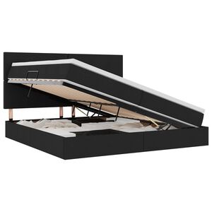 vidaXL Postelja z dodatnim prostorom za shranjevanje in LED osvetlitvijo