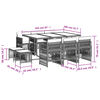 vidaXL Vrtna jedilna garnitura 11-delna z blazinami črna poli ratan