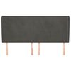 vidaXL Vzglavje z u&scaron;esi temno sivo 163x23x118/128 cm žamet