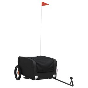 vidaXL Kolesarska prikolica črna 30 kg železo