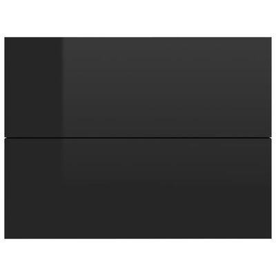 vidaXL Nočne omarice 2 kosa visok sijaj črne 40x30x30 cm iverna plošča