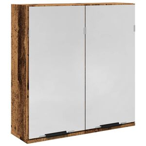 vidaXL Kopalni&scaron;ko ogledalo Kabinet starega lesa 64x20x66,5 cm