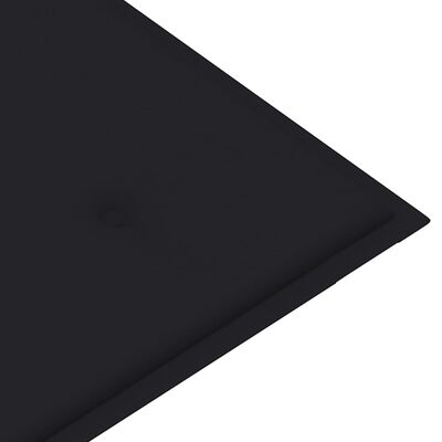 vidaXL Klop Batavia s črno blazino 120 cm trdna tikovina