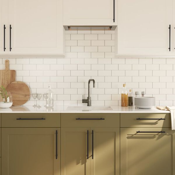 vidaXL Ročaji za omarico 10 kosov črni 224 mm nerjaveče jeklo