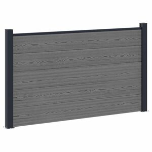 vidaXL Komplet ograj 180 x 105 cm WPC in aluminij Siva