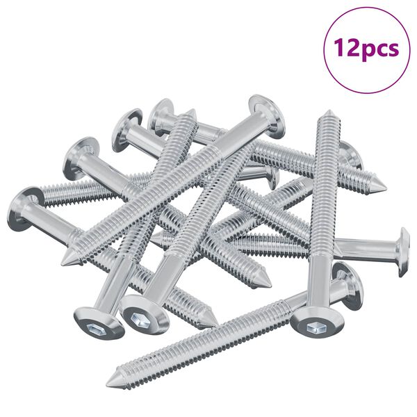 vidaXL Vijak 12 pcs srebrna M6 x 60 mm Jeklo