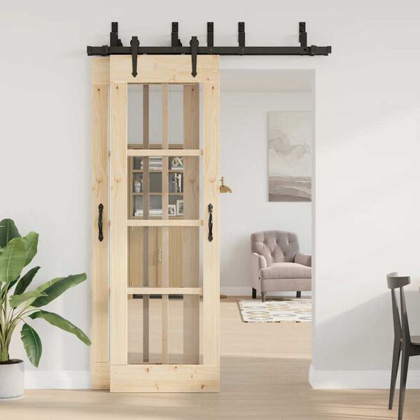 vidaXL Komplet opreme za drsna vrata 152,5 cm jeklo črne barve