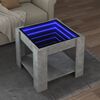 vidaXL Klubska mizica LED betonsko siva 53x53x45 cm inženirski les