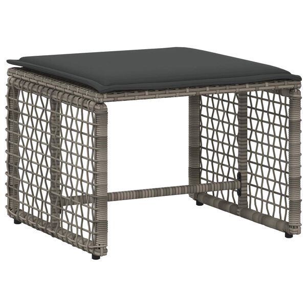 vidaXL Zunanji pohi&scaron;tveni set z blazino 5 pcs Siva