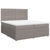 vidaXL Box spring postelja z vzmetnico taupe 200x200 cm blago