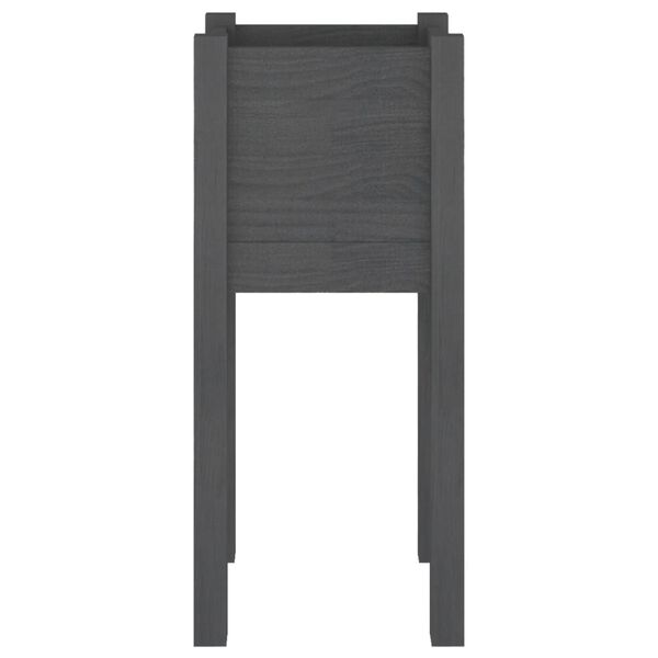 vidaXL Vrtno cvetlično korito sivo 31x31x70 cm trdna borovina