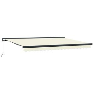 Vlečna tenda 400 &times; 300 cm Platno in aluminij Krem in siva