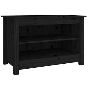vidaXL Klop za čevlje črna 70x38x45,5 cm trdna borovina