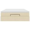 vidaXL Otomanska postelja z vzmetnico krem 140x200 cm blago