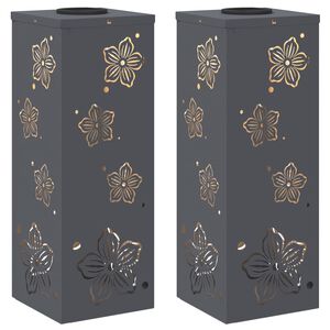 vidaXL Solarno LED svetilo za pot 2 pcs Antracit Medenina