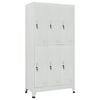 vidaXL Garderobna omara s 6 vrati jeklo 90x45x180cm siva