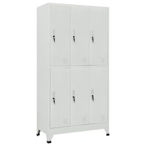 vidaXL Garderobna omara s 6 vrati jeklo 90x45x180cm siva