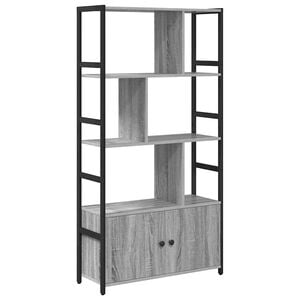vidaXL Knjižna polica 80 x 30 x 155,5 cm Inženirski les Siva sonoma