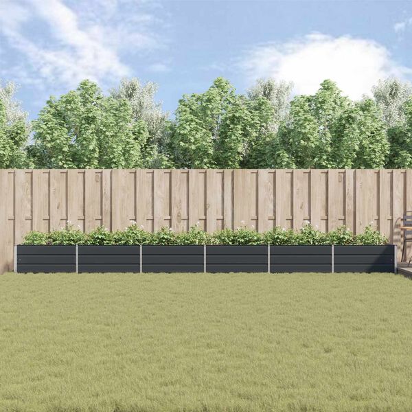 vidaXL Cvetlično korito Antracit 195 x 100 x 45 cm Cinkana jeklena