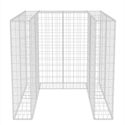 vidaXL Gabion enojna ograda za koš za smeti jeklo 110x100x120 cm