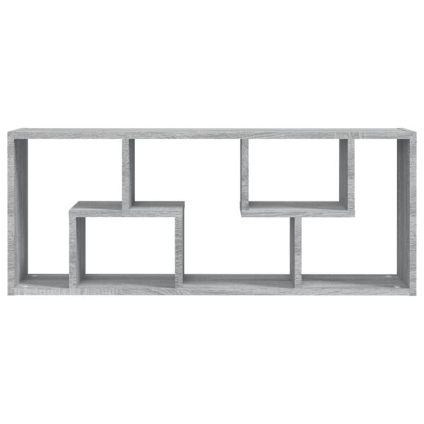 vidaXL Stenska polica siva sonoma 36x16x90 cm inženirski les