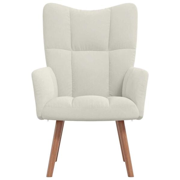 vidaXL Stol za spro&scaron;čanje kremno bel žamet